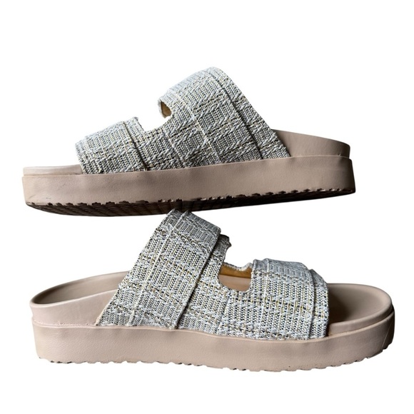 Vionic - Riviera Slide Double Strap Textured Tan Sandals Sz 7 Wide - Picture 8 of 11